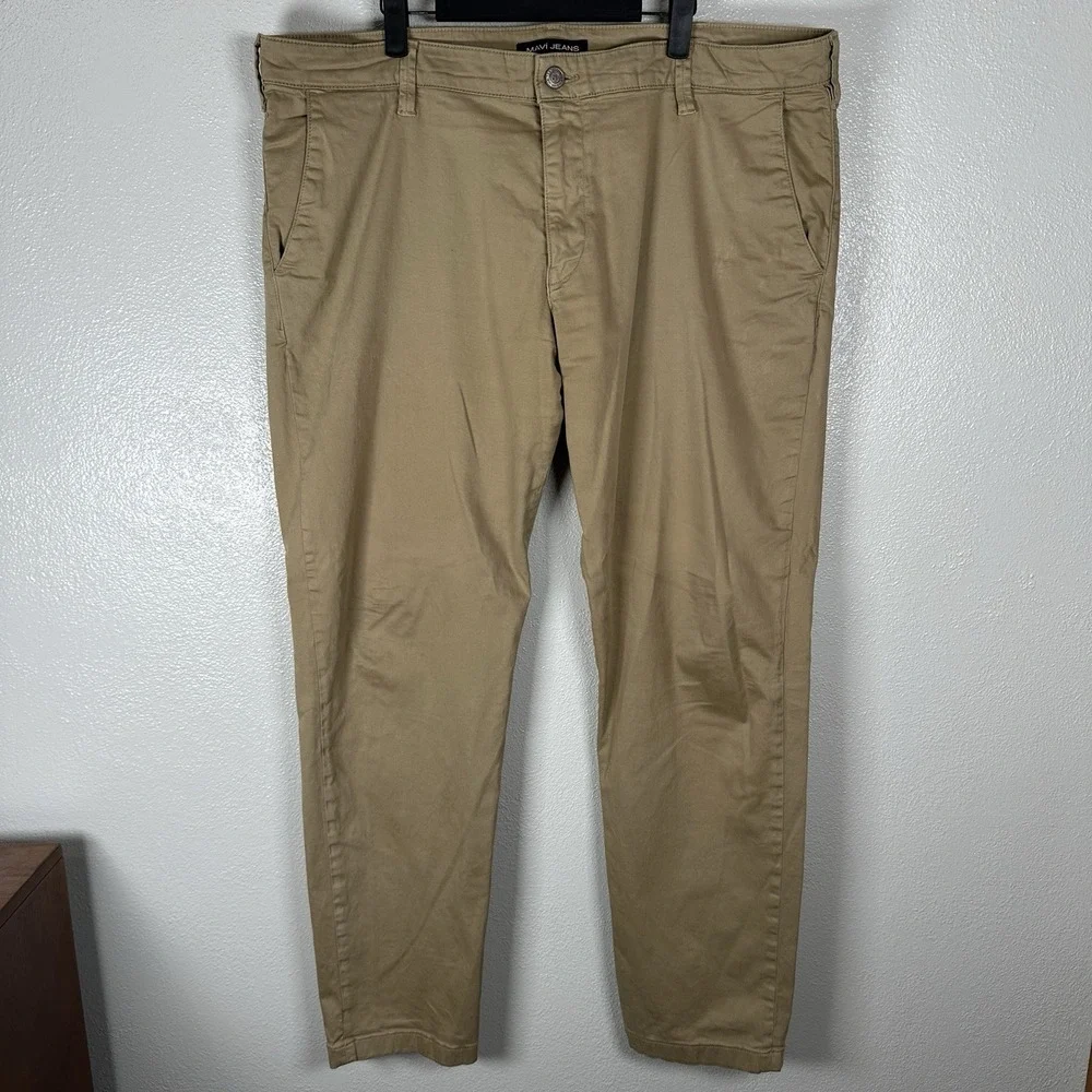 Mavi Jeans Mens 40x32 Tan Edward Slim Straight Leg Chinos Pants‎ Stretch Preppy